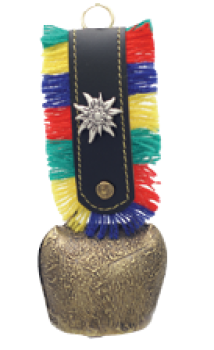 Glocke antik Fransenband Edelweiss 4cm
